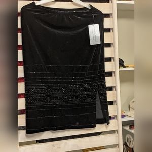 Dressy black velvet beaded skirt